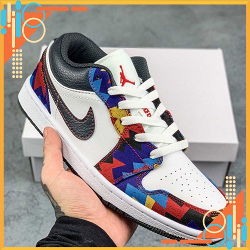 Giày Jordan Cổ Thấp, GIày JD1 Thổ Cẩm Full Box Bill Hàng Đẹp