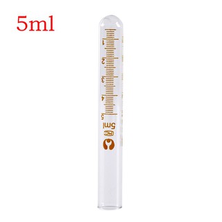 Ống nghiệm thủy tinh chia vạch cổ trơn 5ml- kích thước 12x100mm