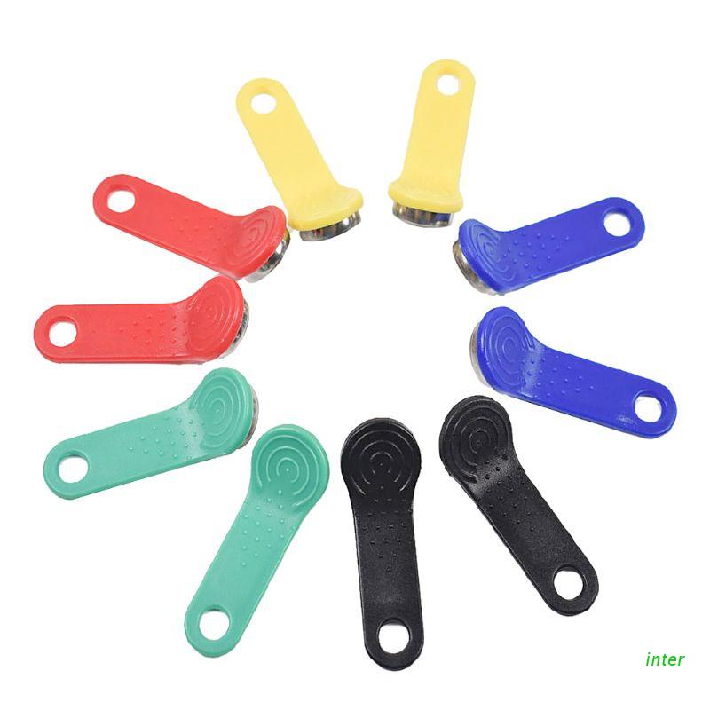 Set 10 Thẻ Nhớ RFID RW1990 iButton Có Lỗ Gắn Móc Khóa Tiện Dụng