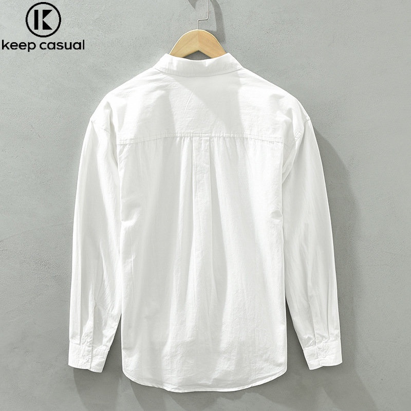 Áo Sơ Mi Nam Dài Tay Dáng Rộng Họa Tiết Kẻ Sọc Nhiều Màu Phong Cách Nhật Bản