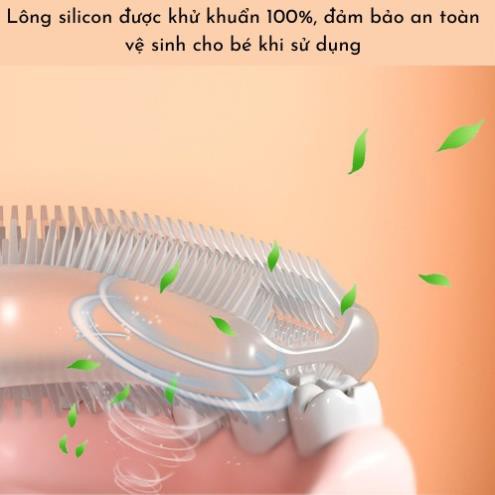 Brushie Kids - Bàn Chải Điện Trẻ em, Chống nước, Chữ U, nhạc tiếng Việt, giúp bé thích đánh răng