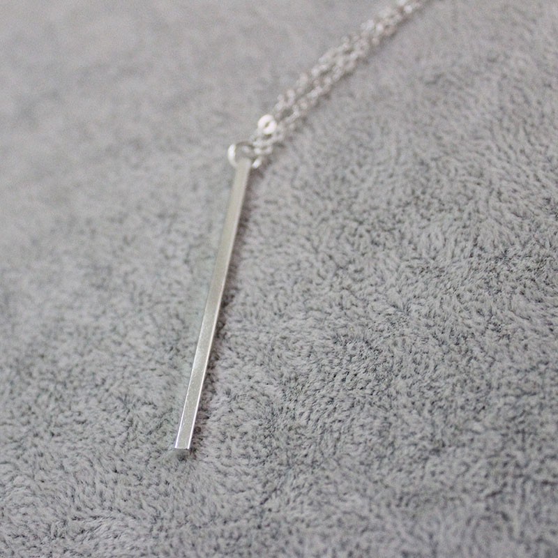 Dây chuyền kim loại mặt hình que dài đơn giản thời trang cho nữ