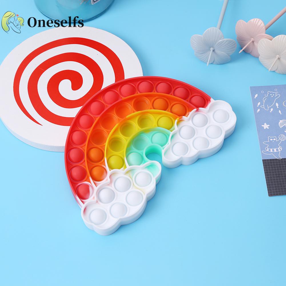 Đồ Chơi Xốp Squishy Giảm Stress Hình Cầu Vồng Dễ Thương Cho Bé