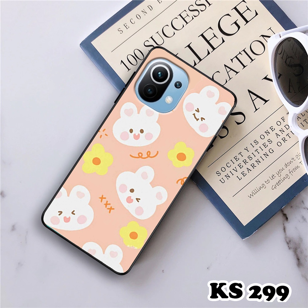 Ốp lưng Xiaomi Mi 11 Lite - Mi 11 Lite 5G - Mi 11 Lite 5G NE - Ốp in hình gấu &amp; thỏ đang yêu - Lưng nhám viền TPU