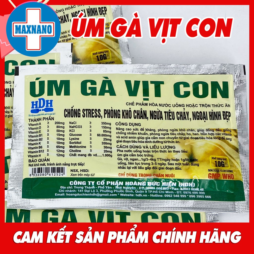 ÚM GÀ VỊT CON hỗn hợp các vitamin giúp gia cầm non từ giai đoạn chuyển hóa lòng đỏ sang tiêu hóa thức ăn