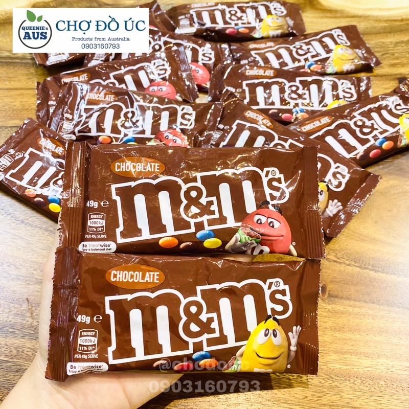 Chocolate sữa M&M’s Funsize & Peanut gói 49g - nhập Úc 🍫
