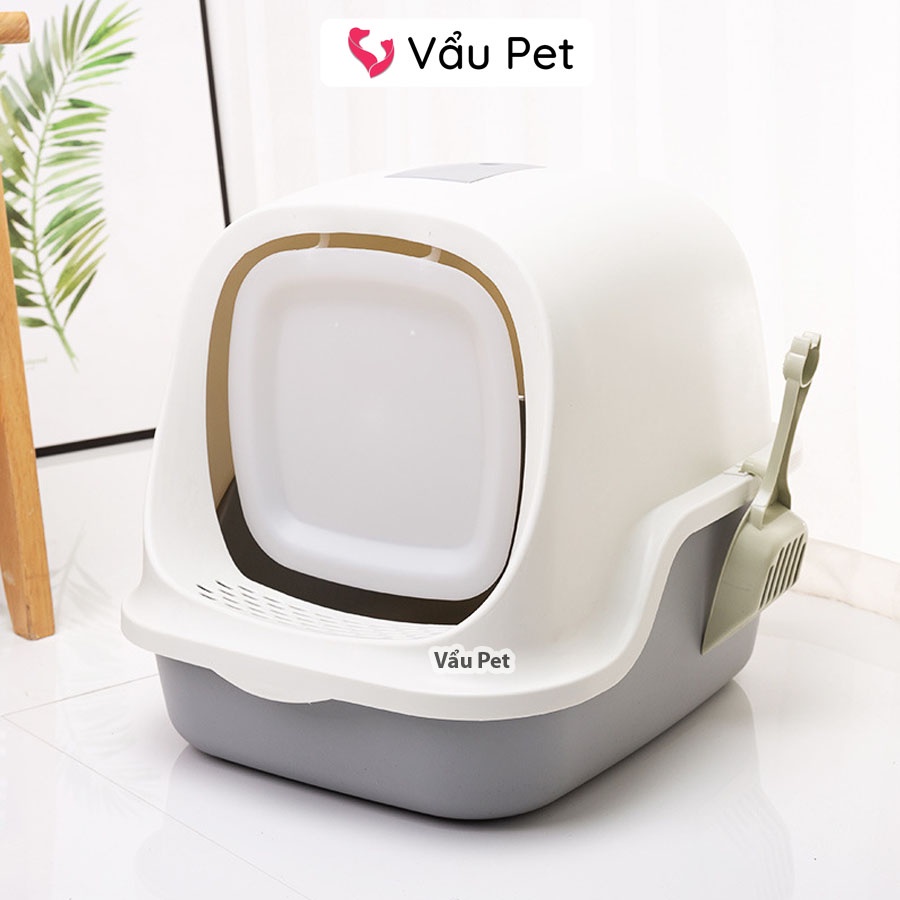 Nhà Vệ Sinh Cho Mèo Có Nắp Siêu Dễ Thương (Tặng Kèm Xẻng)