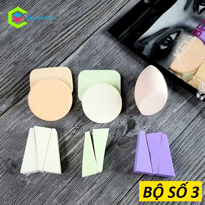 Bộ Bông Phấn Trang Điểm Kelli -  Bông Mút Trang Điểm | BigBuy360 - bigbuy360.vn