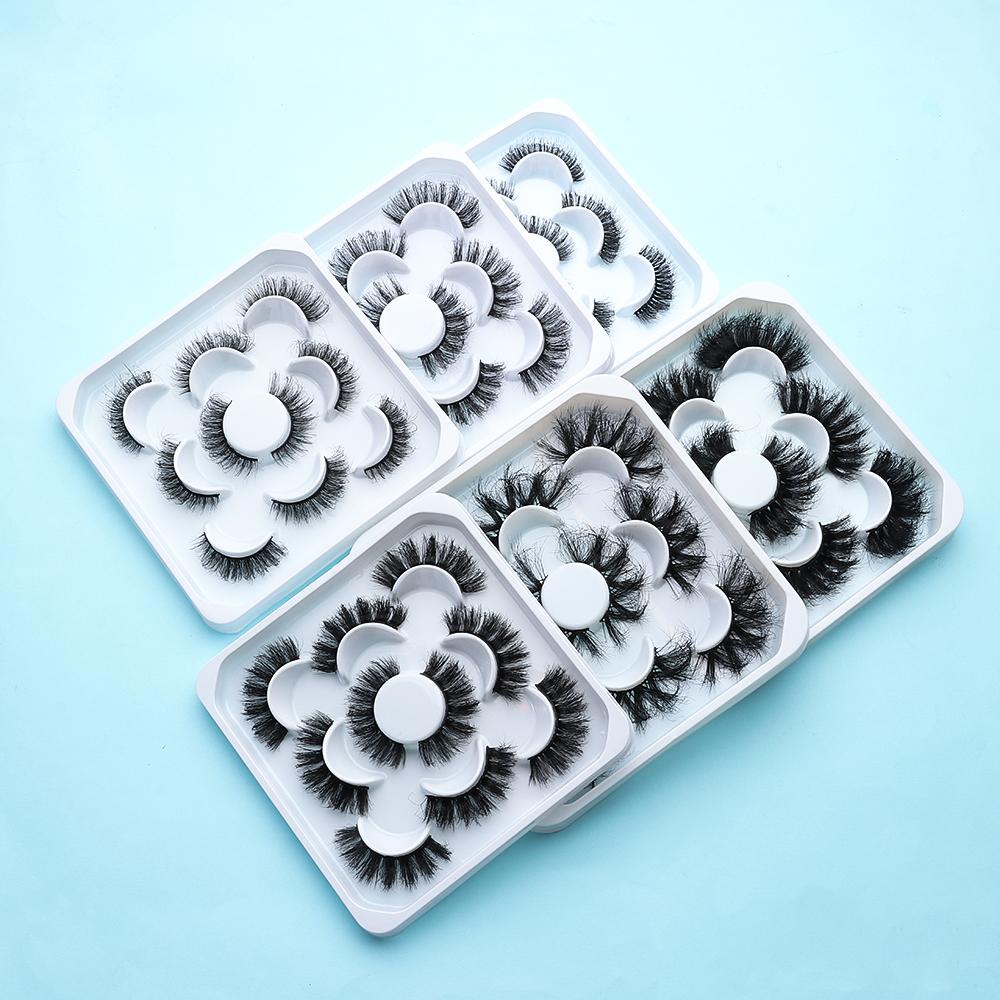 MAXG Set 5 Cặp Lông Mi Giả 3D Trang Điểm Mắt Trông To Hơn