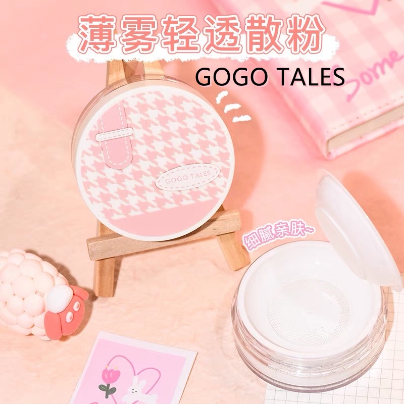 Phấn Phủ Dạng Bột GOGO TALES 12 Giờ Kiểm Soát Dầu Kháng Nước Siêu Nhẹ Kèm Bông Trang Điểm