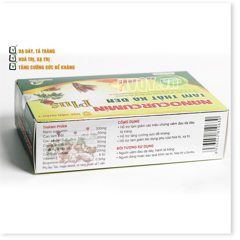 Nano Curcumin Tam Thất Xạ Đen Plus Học Viện Quân Y