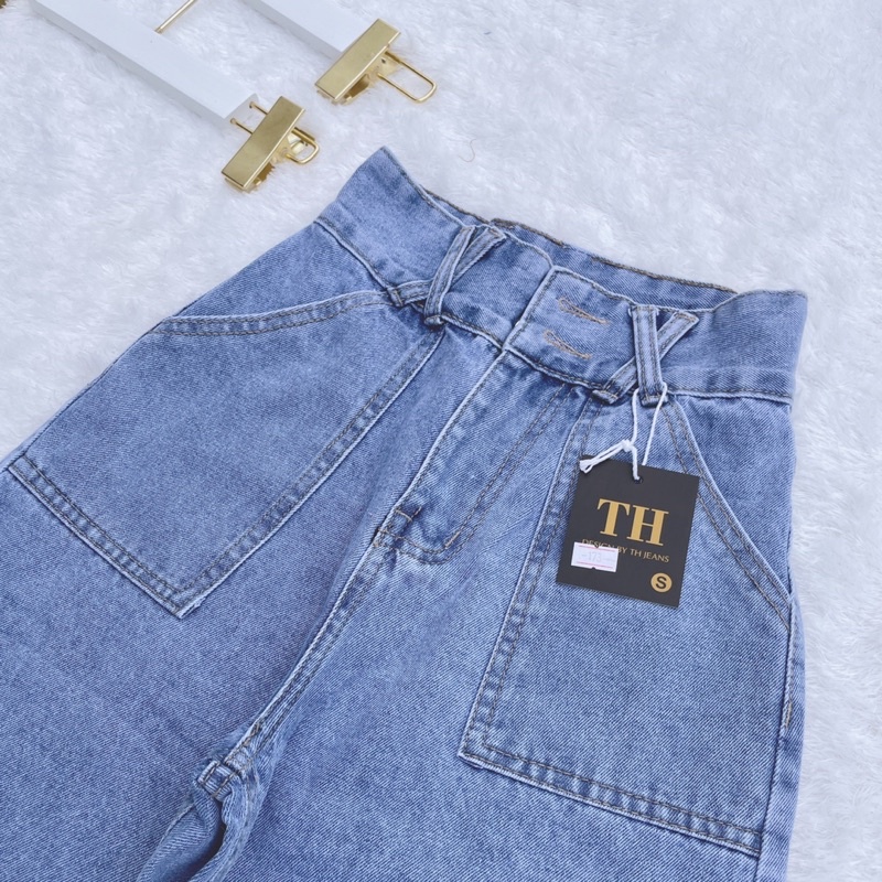 Quần baggy jean nữ túi đắp vuông Ms 173