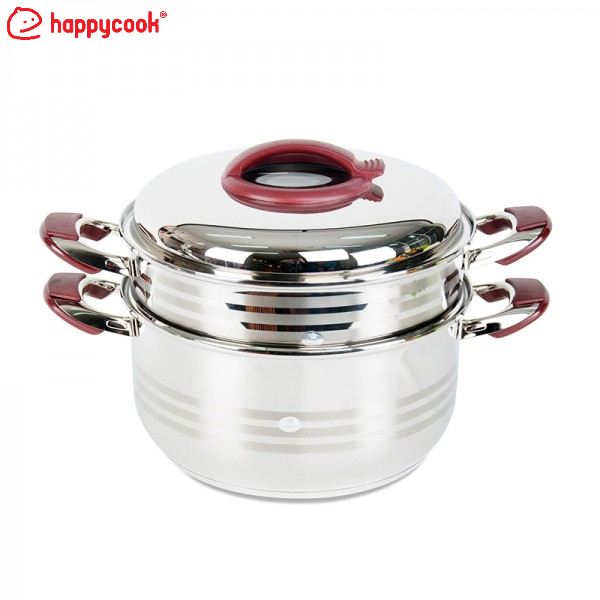 Bộ Xửng Hấp Inox 304 Cao Cấp 3 Đáy 2 Tầng Happy Cook ST32-2 (Size 32)