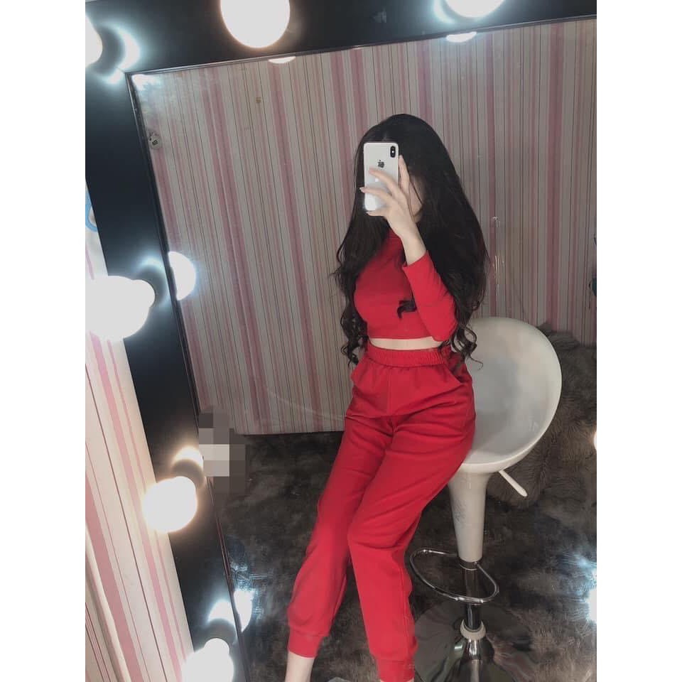 Set bộ phối áo croptop dài tay thun thái xịn MATV0205201
