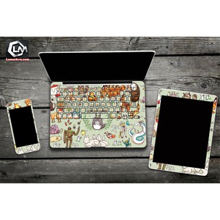 Tấm dán skin laptop mặt lưng và bàn phím