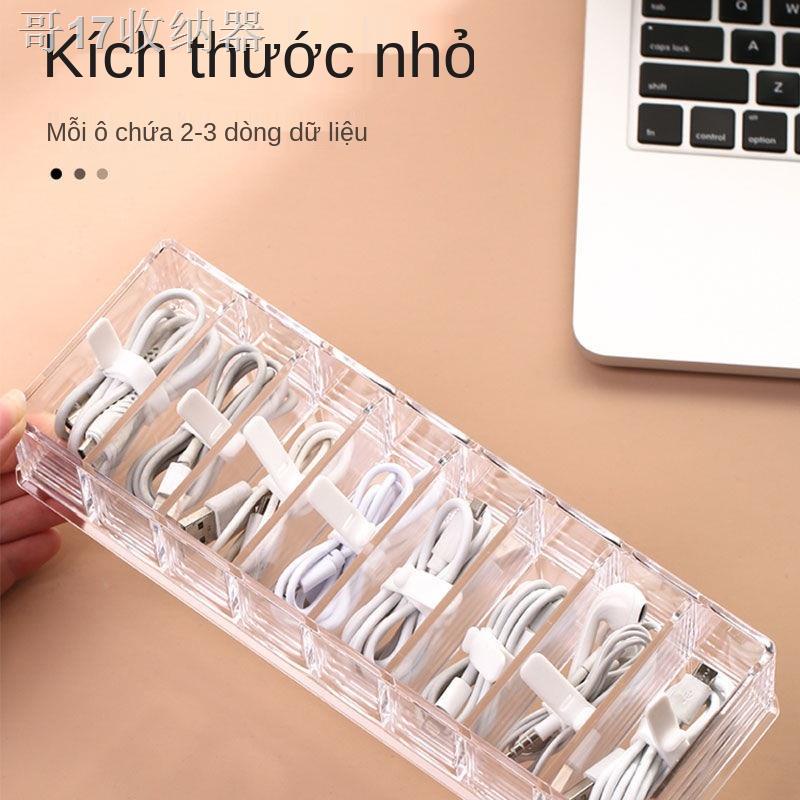 KMáy tính để bàn cáp dữ liệu lưu trữ tạo tác điện thoại di động sạc hộp phân loại ngăn chứa dây nguồn cuộn