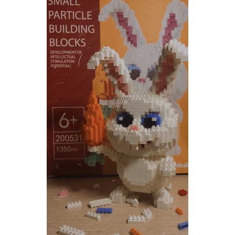 [ĐỒ CHƠI] Lego Xếp Hình Nanoblock Chú Thỏ Trắng Snowball Tay Cầm Cà Rốt