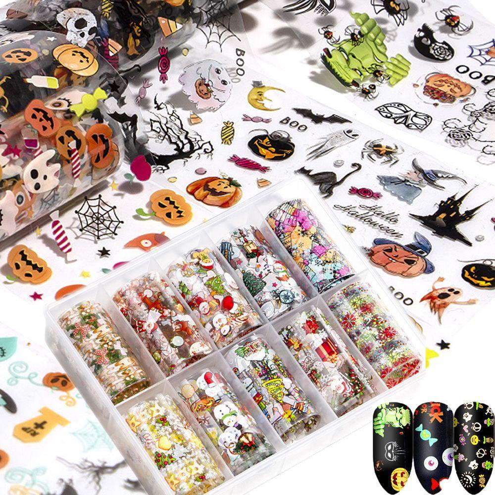 Set 10 Miếng Dán Trang Trí Móng Tay Nghệ Thuật Thiết Kế Mới Cao Cấp Thời Trang