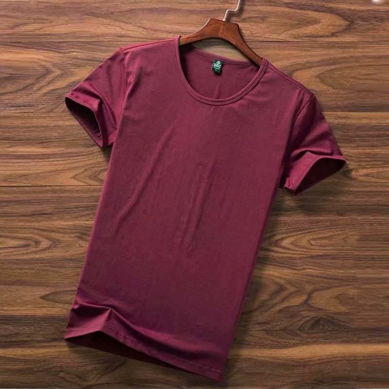 Áo thun dáng rộng tay ngắn cổ tròn màu trơn thời trang Hàn Quốc cho nam | BigBuy360 - bigbuy360.vn