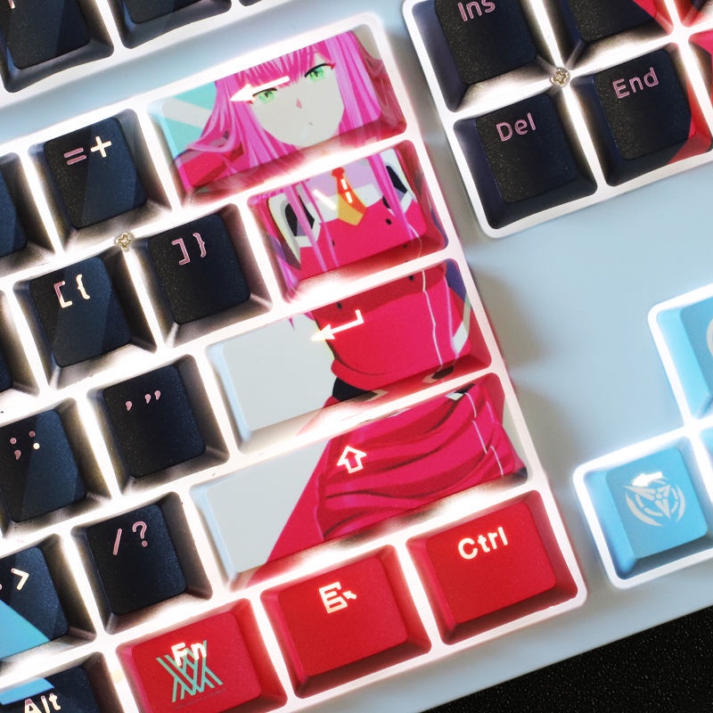 Zero Two Keycap Cherry Profile DARLING trong anime FRANXX Theme PBT Dye thăng hoa keycaps cơ học