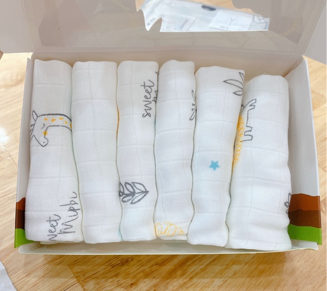 Set 6 khăn sữa sợi tre Mipbi