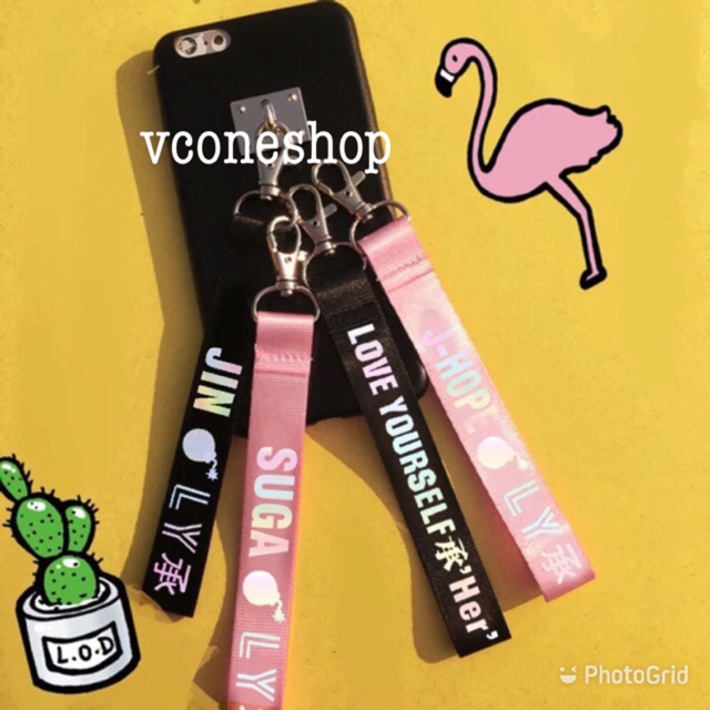 (3 màu LYS) Nametag bts nametag hologram bts strap bts nametag love yourself móc điện thoại