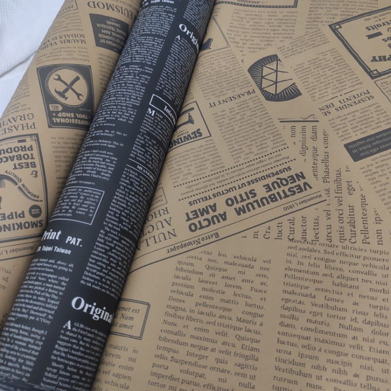 Cuộn 10 tờ GIẤY GÓI QUÀ (50x70cm) mẫu BÁO Vintage chất liệu giấy Kraft dày dặn