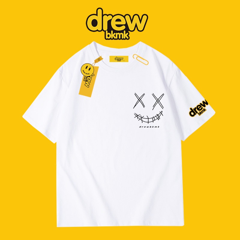 Áo Thun Tay Ngắn Dáng Rộng In Hình Mặt Cười Phong Cách Đường Phố Âu Mỹ Thời Trang Mùa Hè Cho Nam