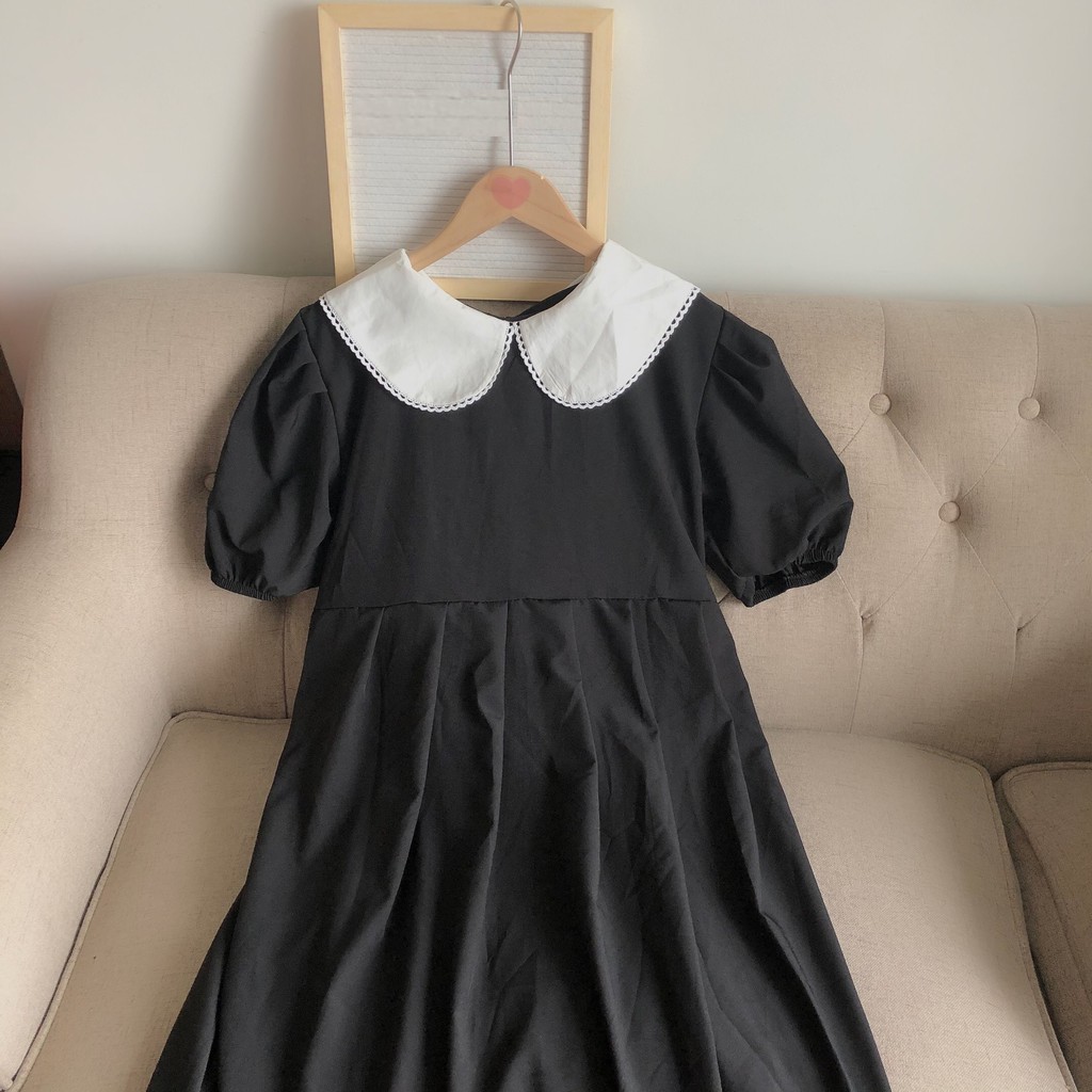 Váy nữ tiểu thư, váy dài đen cổ bèo Hàn Quốc E3 thời trang nữ emmei | BigBuy360 - bigbuy360.vn