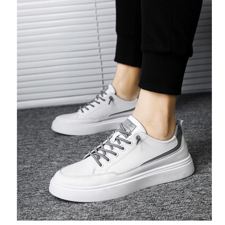 Giày Nam Sneaker Thể Thao Ginzban Dây Xám thời trang mới