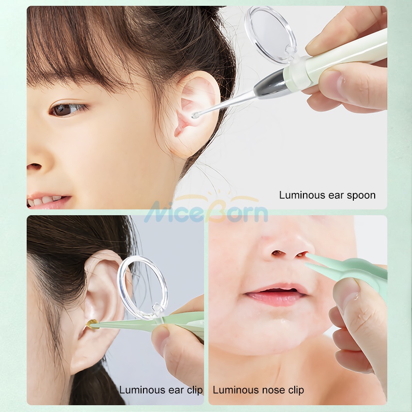 Dụng cụ lấy ráy tai có đèn LED phóng đại 5 lần NiceBorn