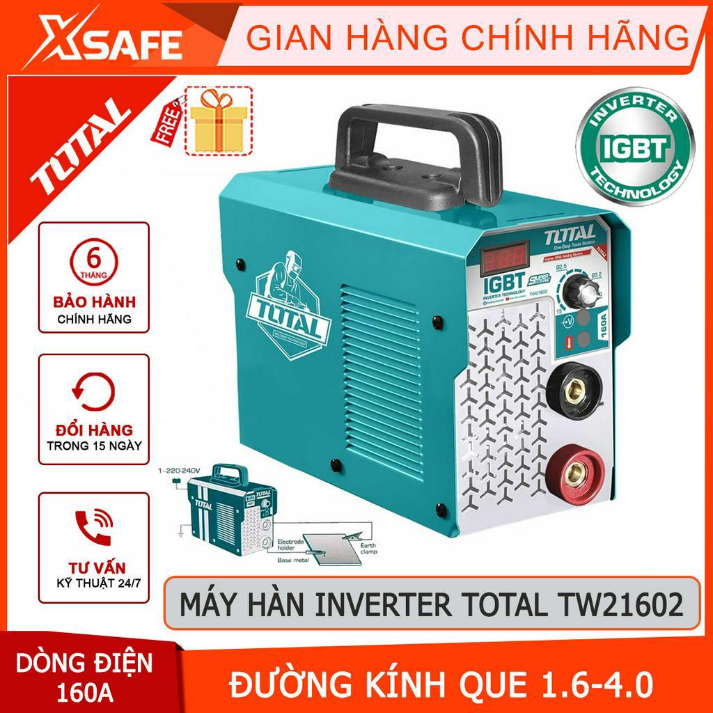 Máy hàn điện tử 160A TOTAL TW21602 công nghệ Inverter IGBT, đường kính que hàn 1.6-4.0, chống dính, khởi động nóng