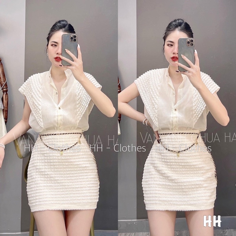 Set áo, chân váy sang chảng