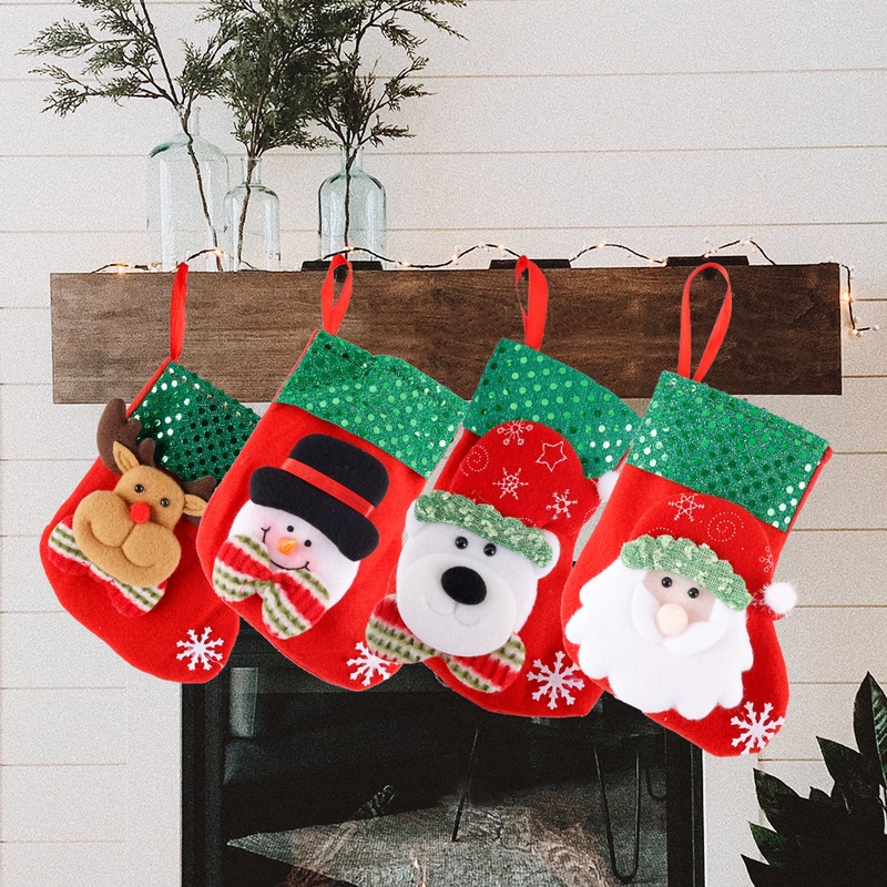 Túi Đựng Kẹo Thiết Kế Kiểu Vớ / Giáng Sinh Nhiều Kiểu Độc Đáo Trang Trí Cây Thông Giáng Sinh Năm Mới