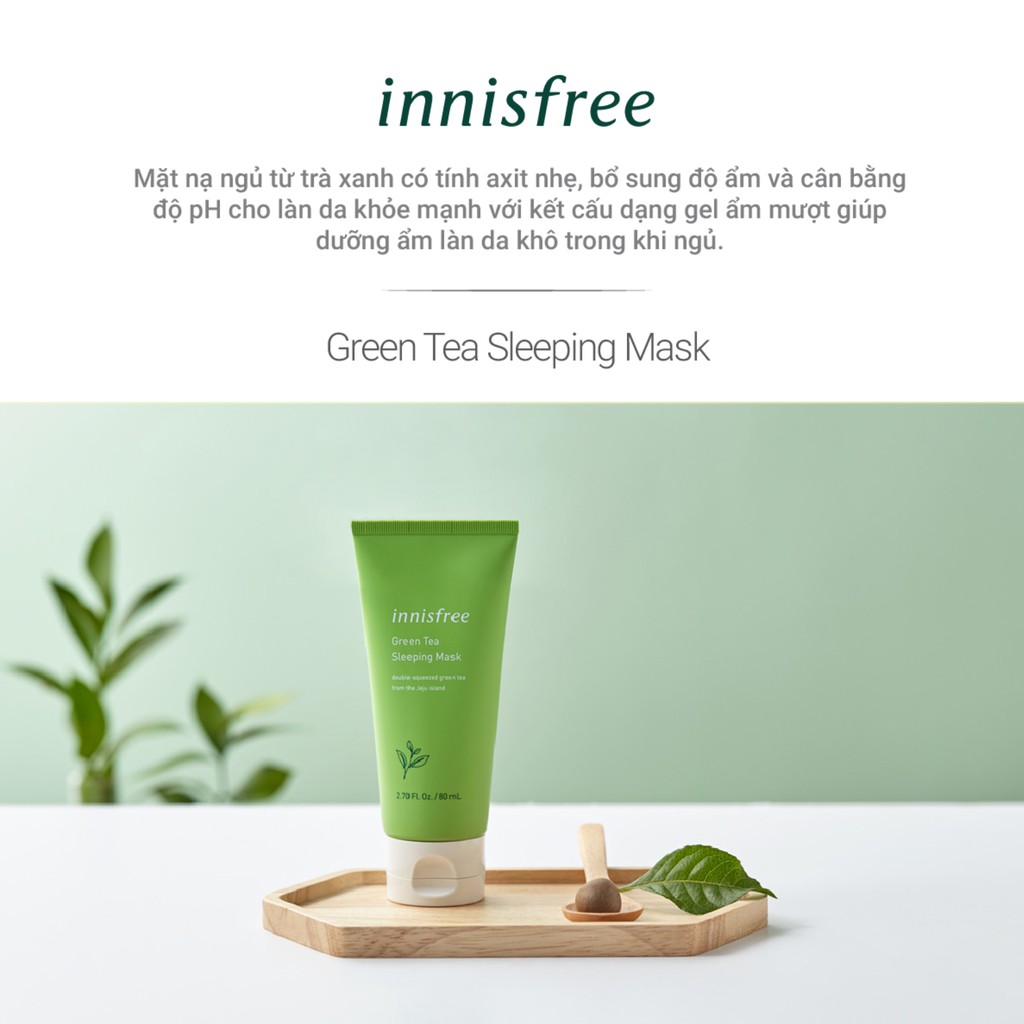 [Mã COSINN9 giảm 10% đơn 400K] Mặt nạ ngủ dưỡng ẩm innisfree Green Tea Sleeping Mask 80ml