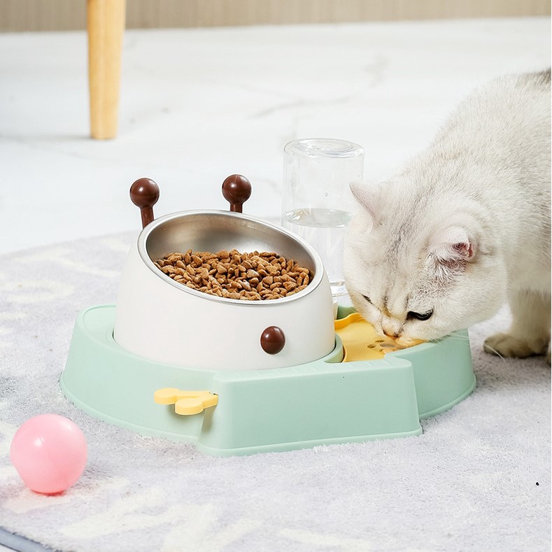 Khay Đựng Thức Ăn Nước Cho Thú Cưng Chó Mèo Mẫu Con Ong Mới Siêu Dễ Thương