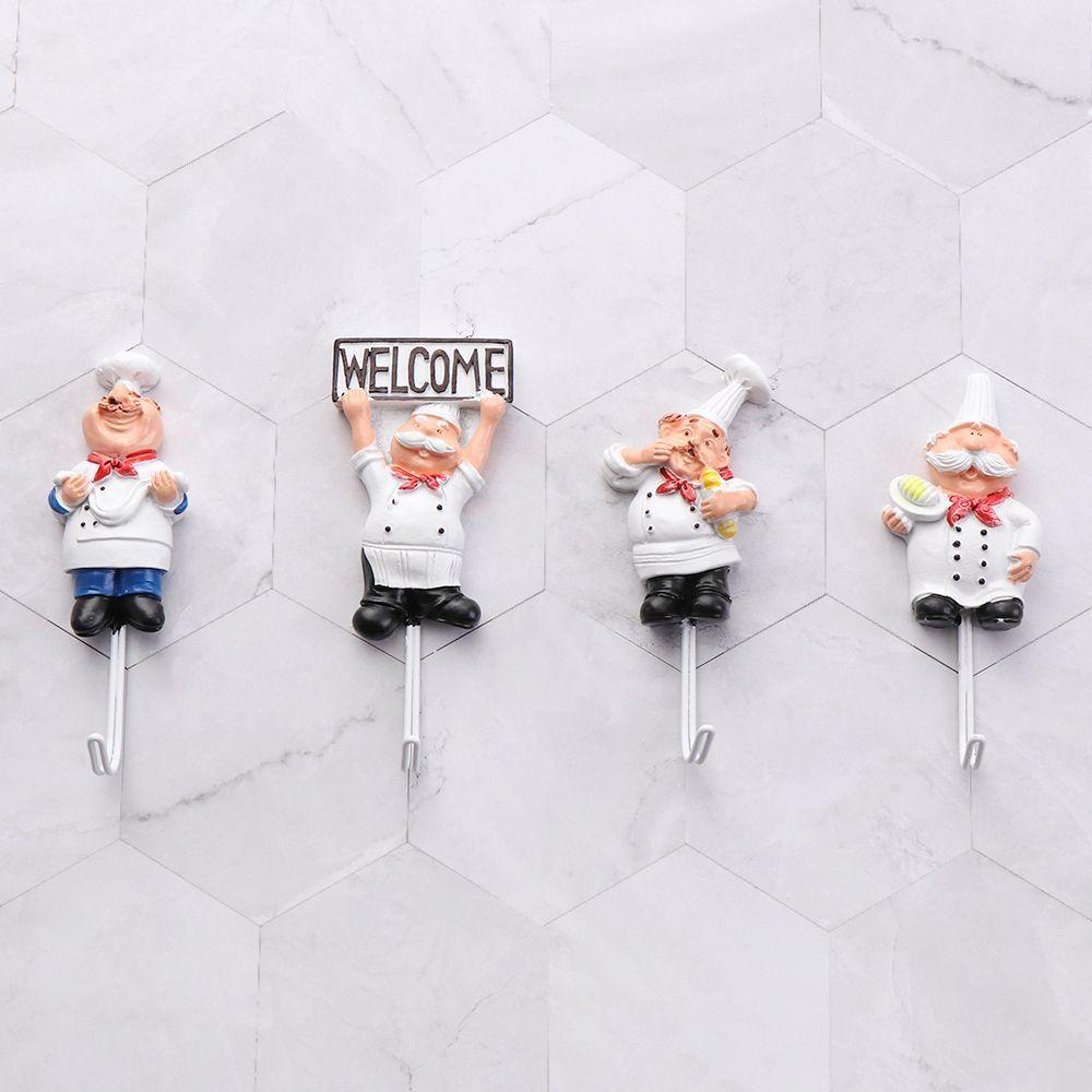 LAKAMIER Móc Inox Treo Áo Khoác Hình Đầu Bếp Không Để Lại Dấu Vết