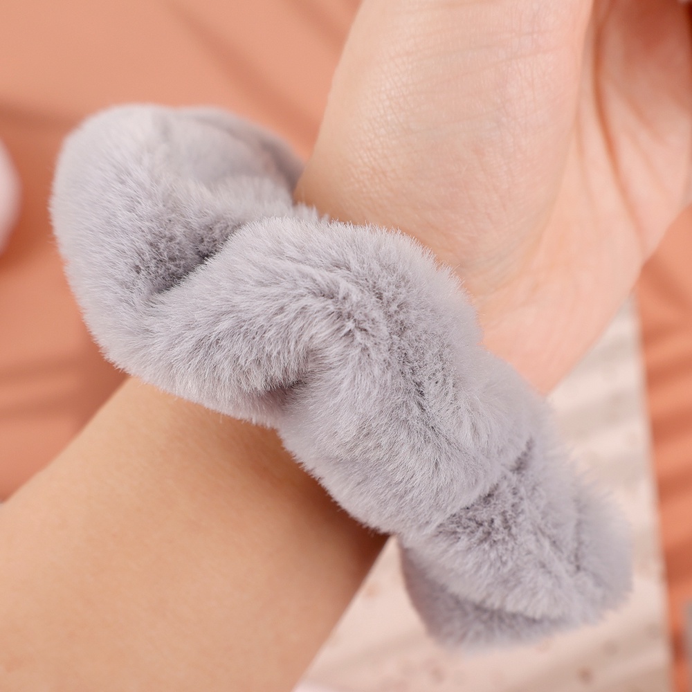 Dây buộc tóc vải lông mềm mại thời trang dành cho nữ