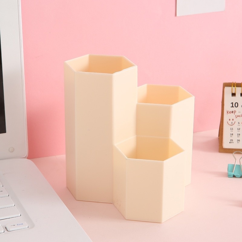 [Hàng mới về] Ống đựng cọ trang điểm thiết kế lục giác cỡ lớn đa năng tiện dụng