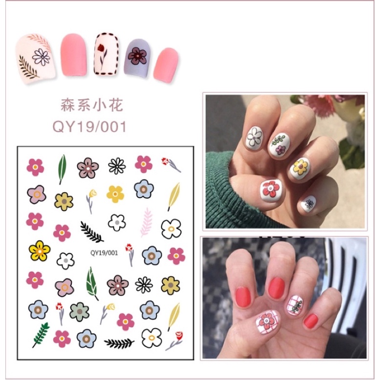 Dán móng tay chủ đề tự nhiên, bộ dán trang trí móng nhiều hoạ tiết đáng yêu - Coolgift