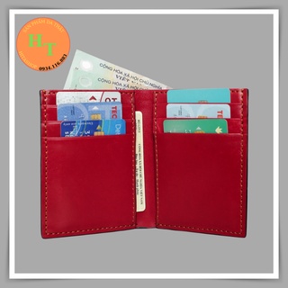 Ví da nam đứng cao cấp - Cam kết da bò thật 100% - Hàng chính hãng Hima Leather - BD01