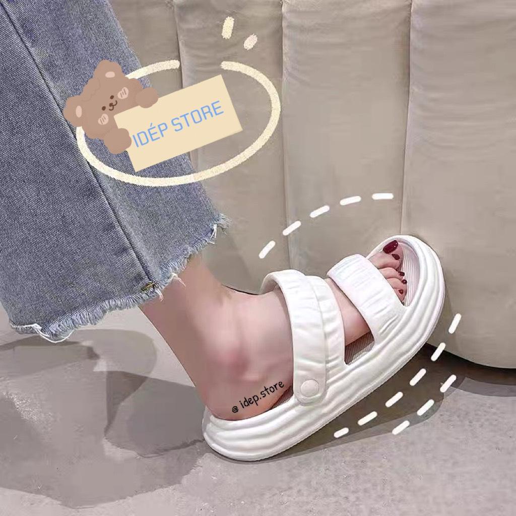 𝐢𝐃É𝐏 𝐆𝐋𝟎𝟔𝟓 Giày sandal bánh mì nhúm 2 quai ngang chất EVA đế dày 2022 siêu nhẹ đi mưa