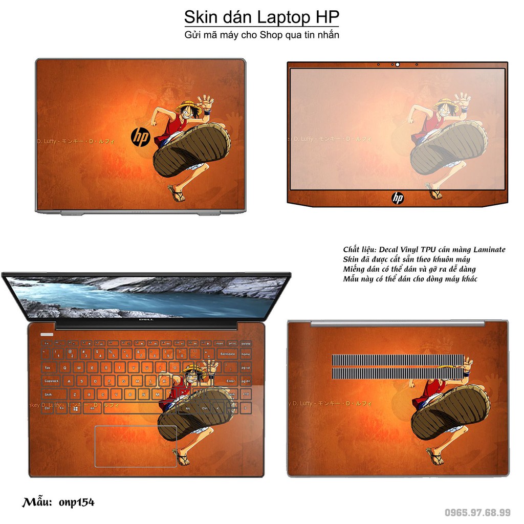 Skin dán Laptop HP in hình One Piece _nhiều mẫu 19 (inbox mã máy cho Shop)