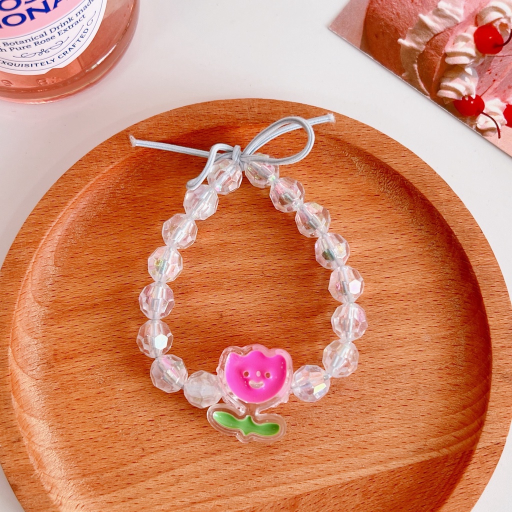 Vòng Tay Xỏ Hạt Resin Trong Suốt Họa Tiết Hoạt Hình Dễ Thương Dành Cho Cặp Đôi