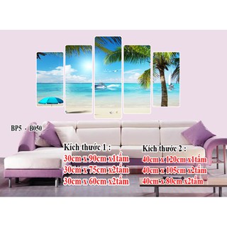 Tranh treo tường 3d, tranh phòng khách, bờ biển, 050