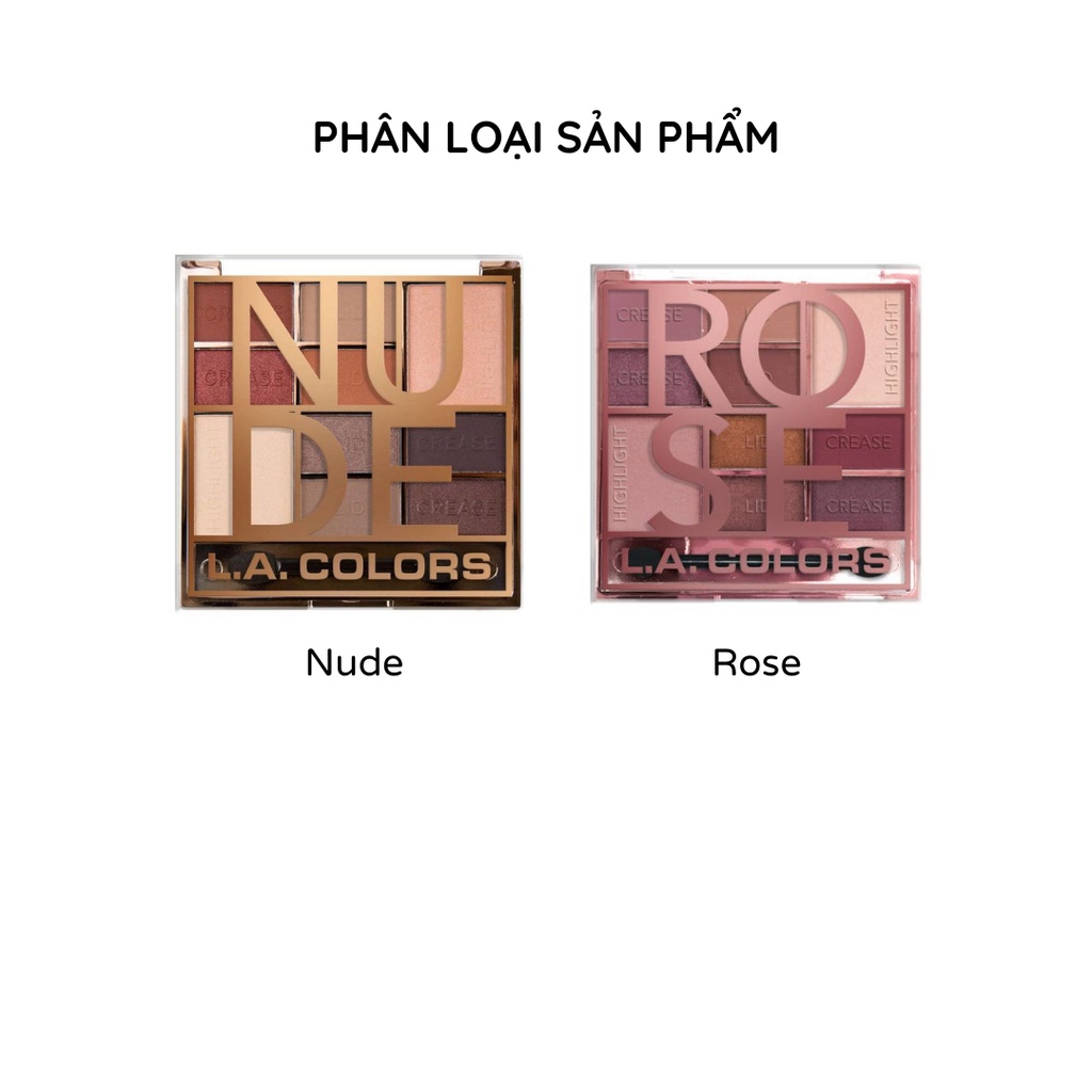 Bảng phấn mắt L.A COLORS Block 10 màu lâu trôi tiện lợi 20g