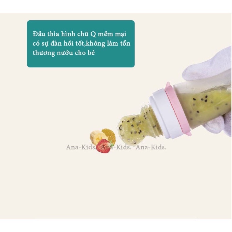 [HCM - SIÊU RẺ] Bình Thìa Kèm Túi Nhai Ăn Dặm VCOOL Tiện Dụng Cho Bé