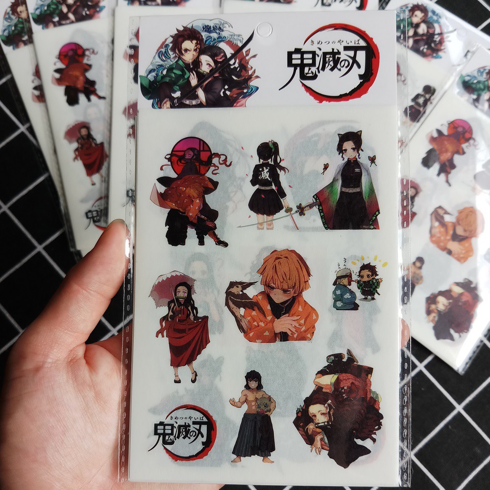 [Sticker] Hình Dán Anime Kimetsu no Yaiba (6 Tấm)