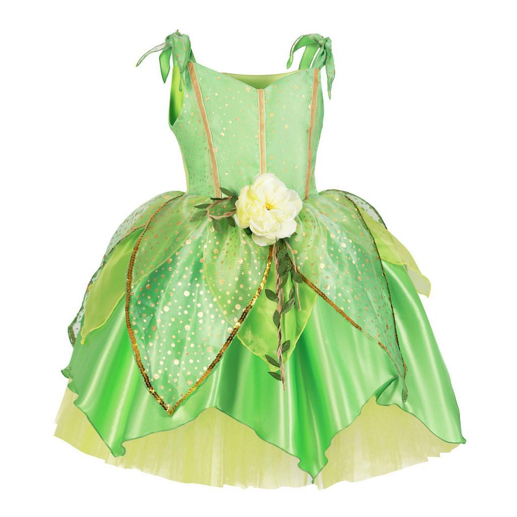Đầm Công Chúa Tinker Bell Màu Xanh Lá Cây Dành Cho Bé Gái