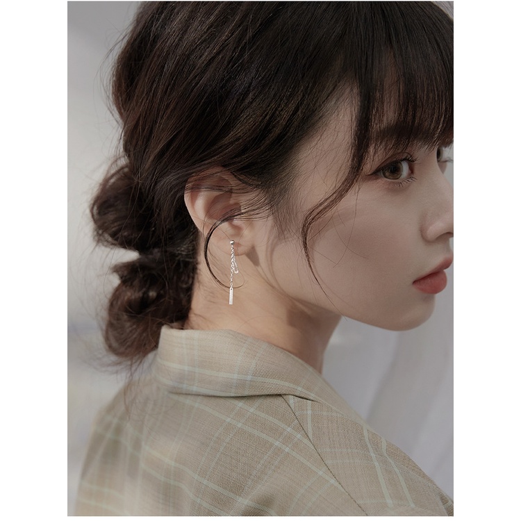 [Augustcloth | AugustJewelry] Bông tai/ Hoa tai hợp kim mắc xích mảnh thanh nhỏ phong cách Hàn Quốc